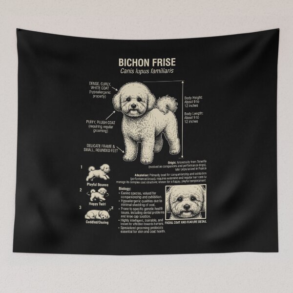 Item preview, Bichon Frise Scientific Anatomy Biology Dog Lover designed and sold by Kimberley King Art  King Art.