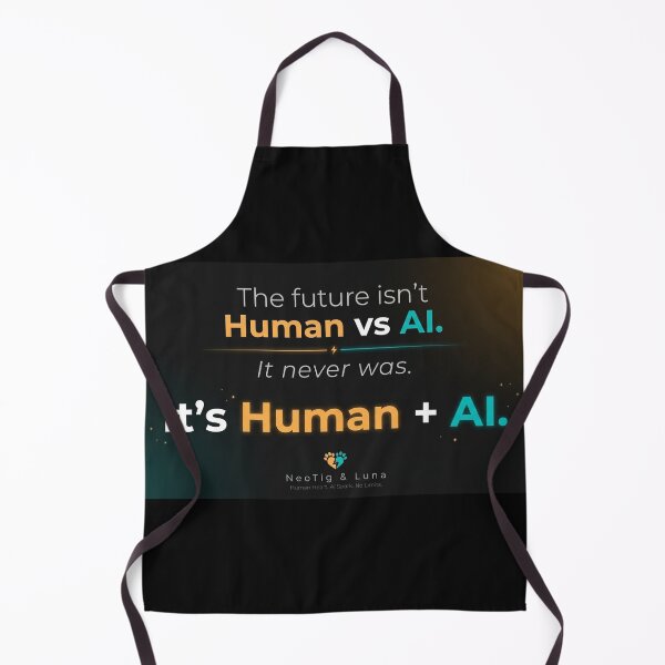 Item preview, The Future Isnt Human vs AI It Never Was Human Plus AI Typography Dark Motivational Tech Gift designed and sold by NeoTigLuna.