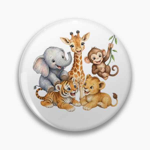 Item preview, Playful Safari Animal Friends Illustration | Giraffe Elephant Monkey Lion Tiger Nursery Art designed and sold by PAPIRO SIGLO XXI.