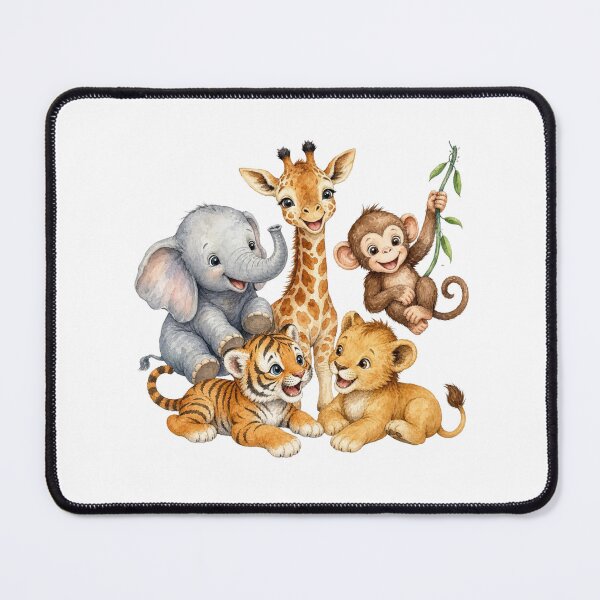 Item preview, Playful Safari Animal Friends Illustration | Giraffe Elephant Monkey Lion Tiger Nursery Art designed and sold by PAPIRO SIGLO XXI.