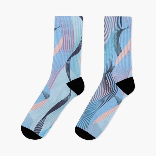 Item preview, Pastel Abstract Wave Pattern | Blue Pink Geometric Ribbon Design designed and sold by imaniko.