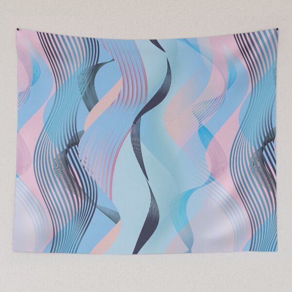 Item preview, Pastel Abstract Wave Pattern | Blue Pink Geometric Ribbon Design designed and sold by imaniko.