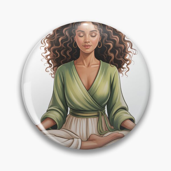Item preview, Meditation Goddess Illustration – Peaceful Yoga Woman Spiritual Wellness Art designed and sold by LinaDesign Store.