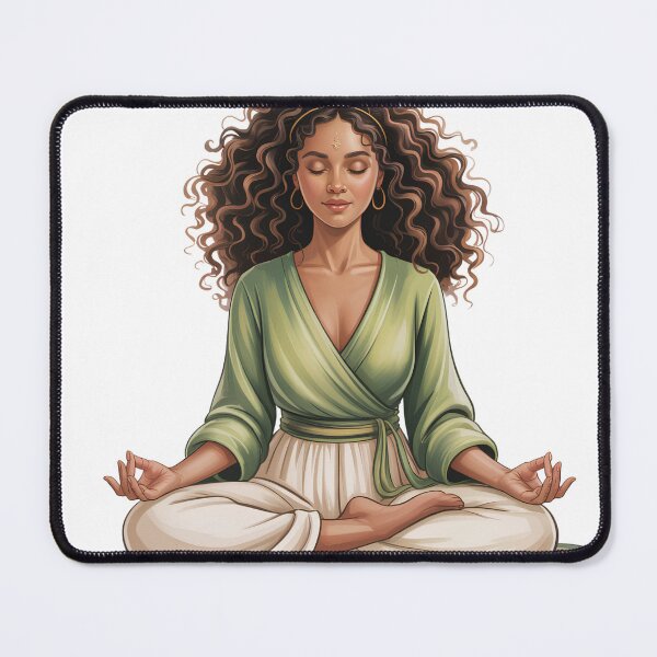 Item preview, Meditation Goddess Illustration – Peaceful Yoga Woman Spiritual Wellness Art designed and sold by LinaDesign Store.