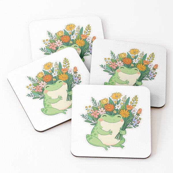 Item preview, Wildflower Frog — Cottagecore Boho Kawaii Sticker designed and sold by tommysworks.