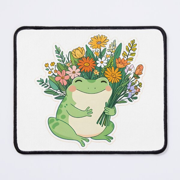 Item preview, Wildflower Frog — Cottagecore Boho Kawaii Sticker designed and sold by tommysworks.