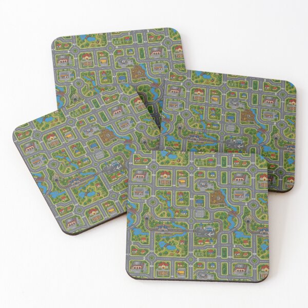 Item preview, Car City Carpet Roads Playmat Cartoon Town Adventure designed and sold by lazulishop.