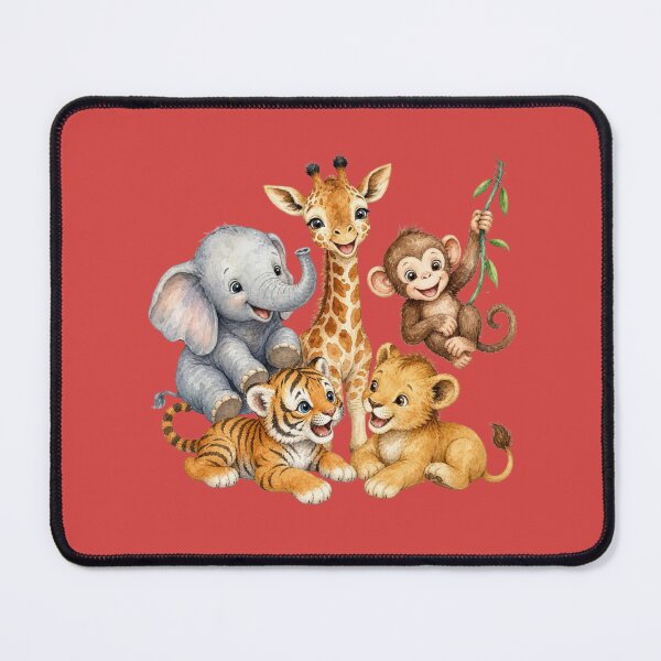 Item preview, Playful Safari Animal Friends Illustration | Giraffe Elephant Monkey Lion Tiger Nursery Art designed and sold by PAPIRO SIGLO XXI.