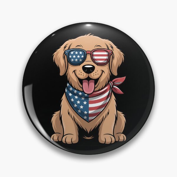 Item preview, Golden Retriever Puppy With American Flag Sunglasses designed and sold by Canvas-Whispers.