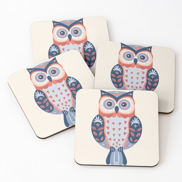 Item preview, Scandinavian Folk Art, Floral Owl designed and sold by xiao xuans.