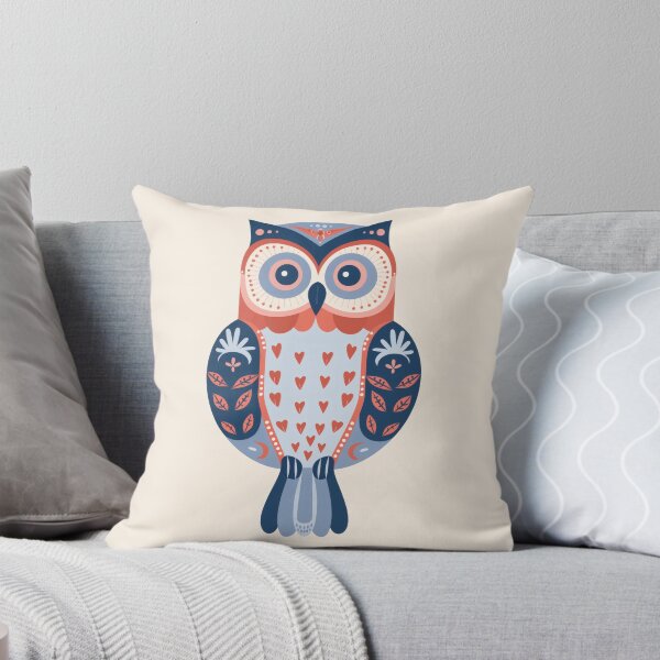 Item preview, Scandinavian Folk Art, Floral Owl designed and sold by xiao xuans.