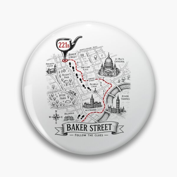 Item preview, Sherlock Holmes Baker Street Follow The Clues London Map Art designed and sold by Fenay Designs.