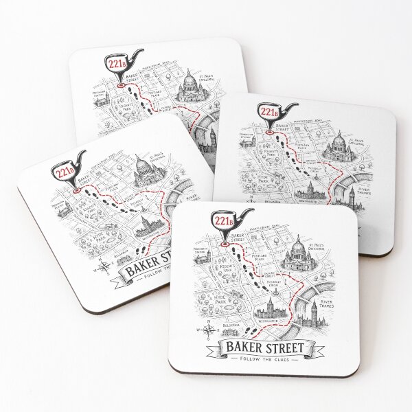 Item preview, Sherlock Holmes Baker Street Follow The Clues London Map Art designed and sold by Fenay Designs.