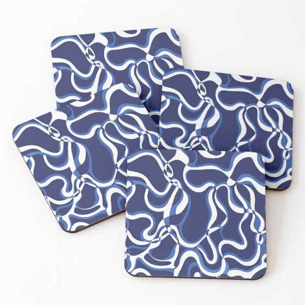 Item preview, Modern Organic Wave Pattern | Navy Blue Abstract Line Design designed and sold by imaniko.