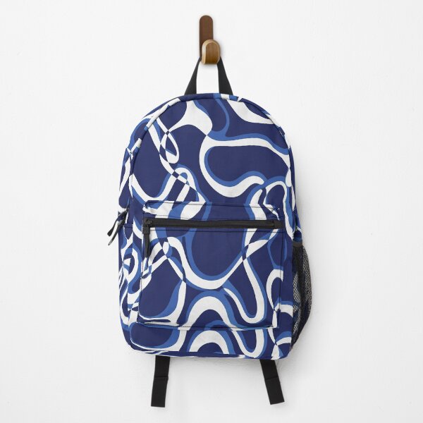 Item preview, Modern Organic Wave Pattern | Navy Blue Abstract Line Design designed and sold by imaniko.