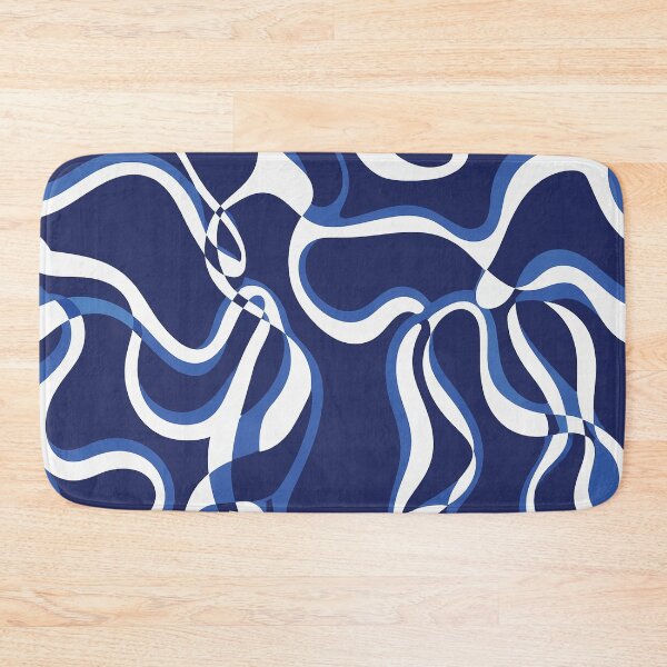 Item preview, Modern Organic Wave Pattern | Navy Blue Abstract Line Design designed and sold by imaniko.