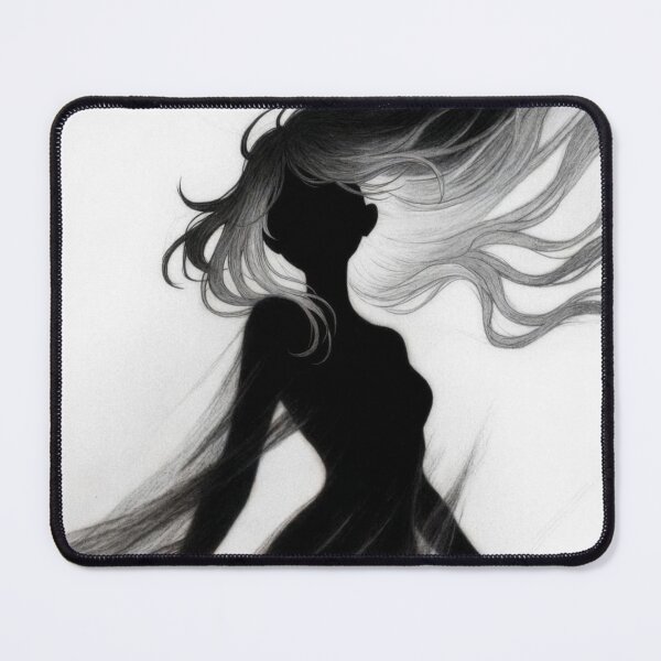 Item preview, Flowing Hair Silhouette, Woman in Black and White designed and sold by Amber Sky Creations.