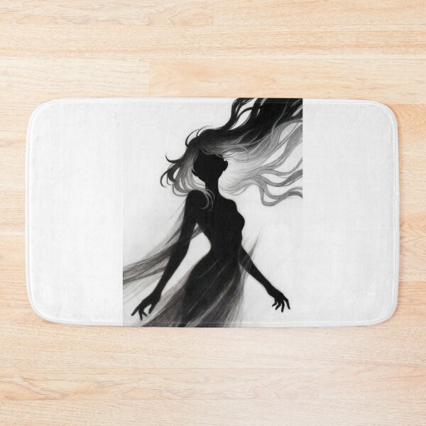 Item preview, Flowing Hair Silhouette, Woman in Black and White designed and sold by Amber Sky Creations.