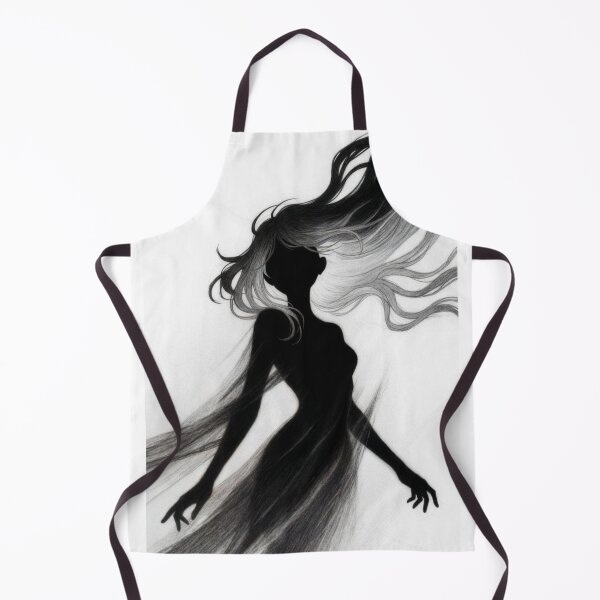 Item preview, Flowing Hair Silhouette, Woman in Black and White designed and sold by Amber Sky Creations.