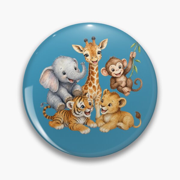 Item preview, Playful Safari Animal Friends Illustration | Giraffe Elephant Monkey Lion Tiger Nursery Art designed and sold by PAPIRO SIGLO XXI.