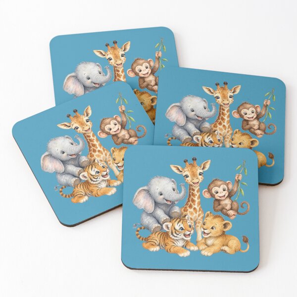 Item preview, Playful Safari Animal Friends Illustration | Giraffe Elephant Monkey Lion Tiger Nursery Art designed and sold by PAPIRO SIGLO XXI.