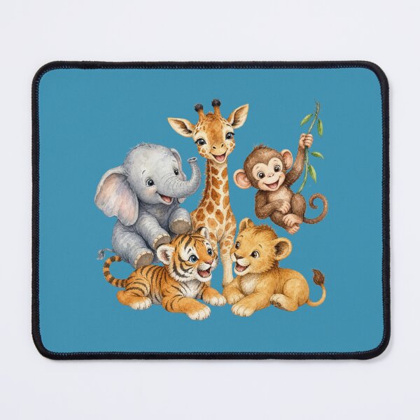 Item preview, Playful Safari Animal Friends Illustration | Giraffe Elephant Monkey Lion Tiger Nursery Art designed and sold by PAPIRO SIGLO XXI.