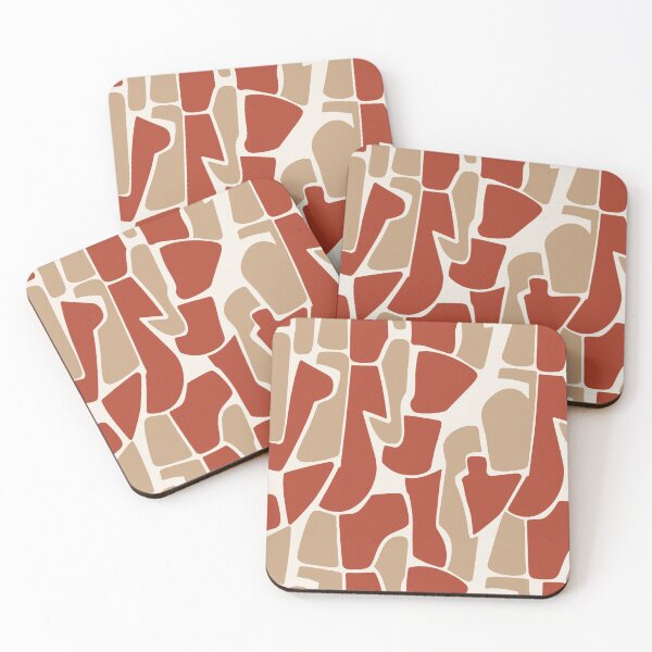 Item preview, Mid Century Modern Abstract Pattern | Terracotta Beige Organic Shapes designed and sold by imaniko.