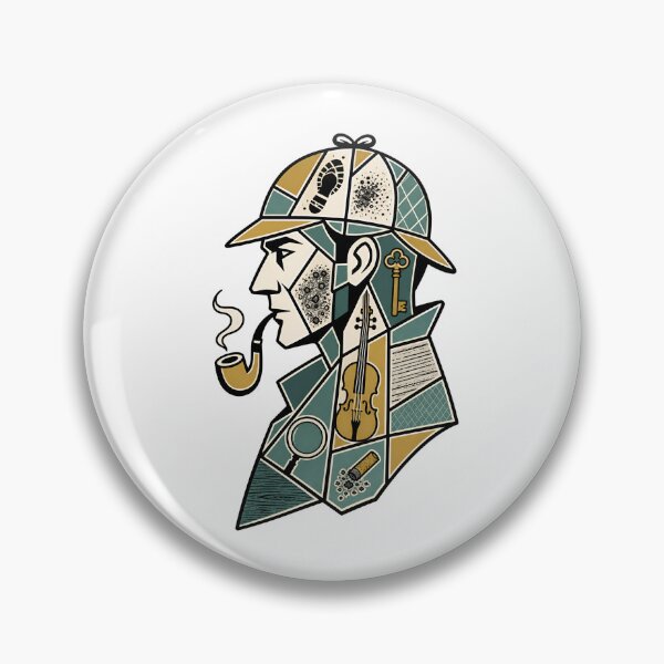 Item preview, Sherlock Holmes Mosaic Style Detective Geometric Portrait designed and sold by Fenay Designs.