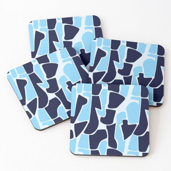 Item preview, Blue Abstract Geometric Pattern | Modern Coastal Organic Shapes Design designed and sold by imaniko.