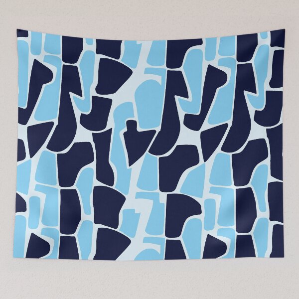 Item preview, Blue Abstract Geometric Pattern | Modern Coastal Organic Shapes Design designed and sold by imaniko.