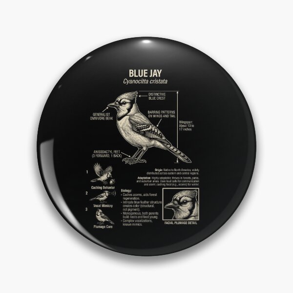 Item preview, Blue Jay Scientific Anatomy Ornithology Animal Lover designed and sold by Kimberley King Art  King Art.