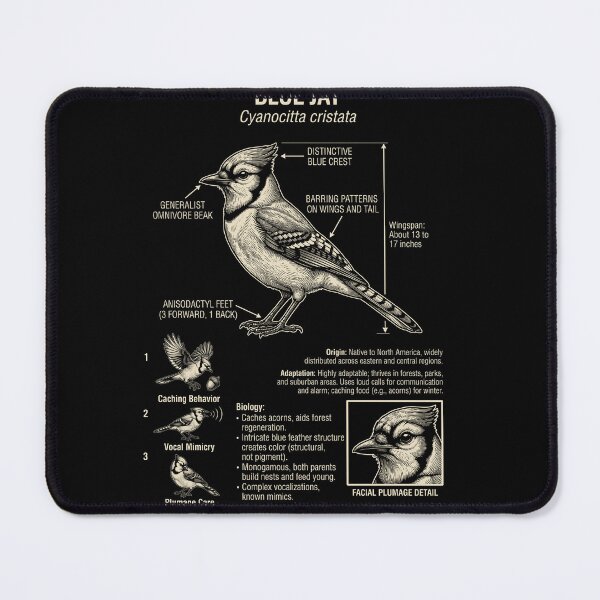 Item preview, Blue Jay Scientific Anatomy Ornithology Animal Lover designed and sold by Kimberley King Art  King Art.