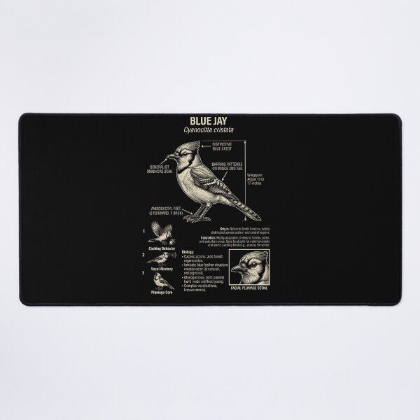 Item preview, Blue Jay Scientific Anatomy Ornithology Animal Lover designed and sold by Kimberley King Art King Art.