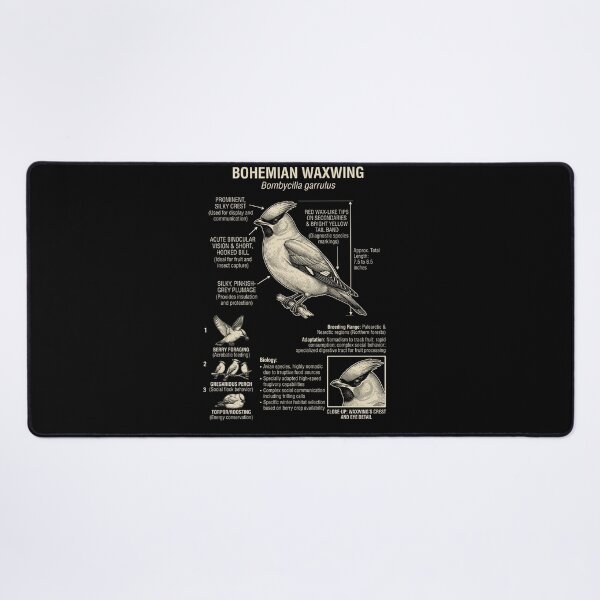 Item preview, Bohemian Waxwing Scientific Anatomy Ornithology Animal Lover designed and sold by Kimberley King Art  King Art.