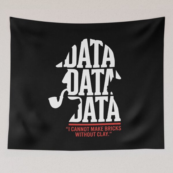Artikelvorschau, Sherlock Holmes Data Zitat Ziegel ohne Lehm-Silhouette entworfen und verkauft von Fenay Designs.