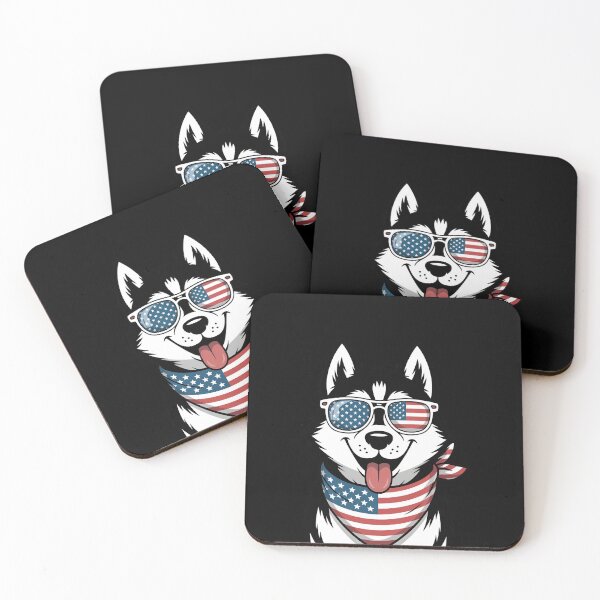 Item preview, Husky With American Flag Sunglasses And Bandana designed and sold by Canvas-Whispers.