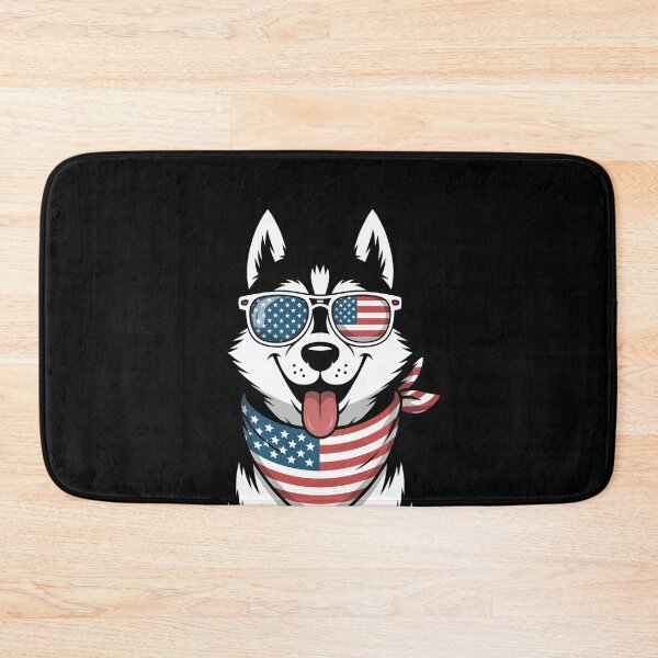 Item preview, Husky With American Flag Sunglasses And Bandana designed and sold by Canvas-Whispers.