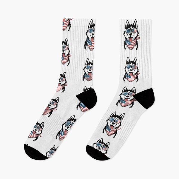 Item preview, Husky With American Flag Sunglasses And Bandana designed and sold by Canvas-Whispers.