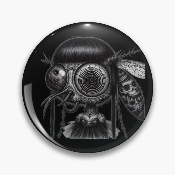 Item preview, Dark Manga Mosquito Girl with Hypnotic Eye and Skull Wings designed and sold by LujziWorld.