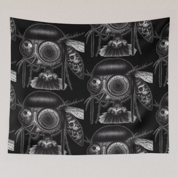 Item preview, Dark Manga Mosquito Girl with Hypnotic Eye and Skull Wings designed and sold by LujziWorld.