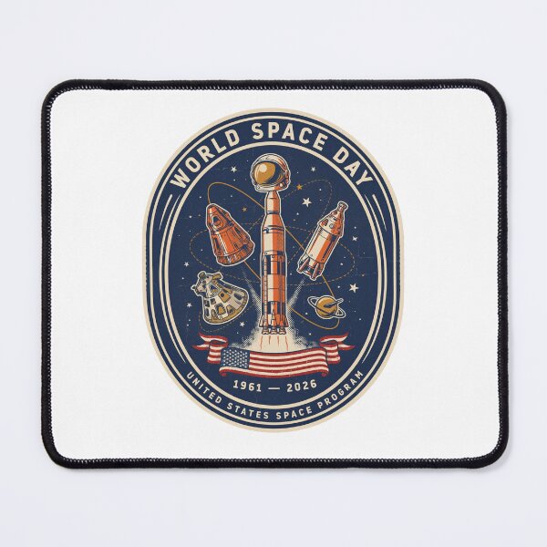 Item preview, United States Space Program World Space Day — Retro NASA Mission Patch T-Shirt V1 designed and sold by DarylWelsh2024.