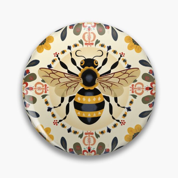 Item preview, Scandinavian Folk Art, Bee With Flowers designed and sold by xiao xuans.