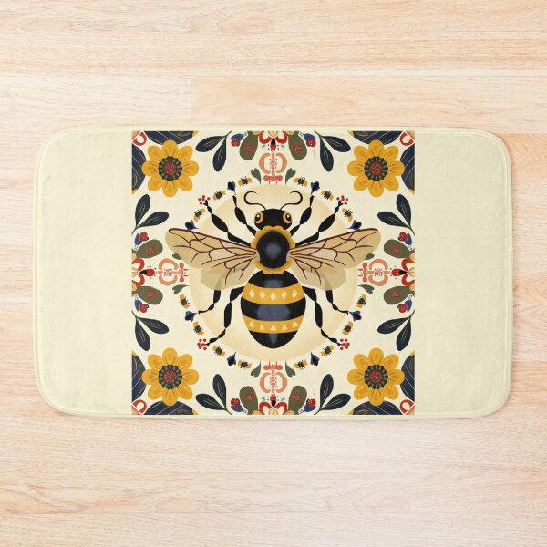 Item preview, Scandinavian Folk Art, Bee With Flowers designed and sold by xiao xuans.