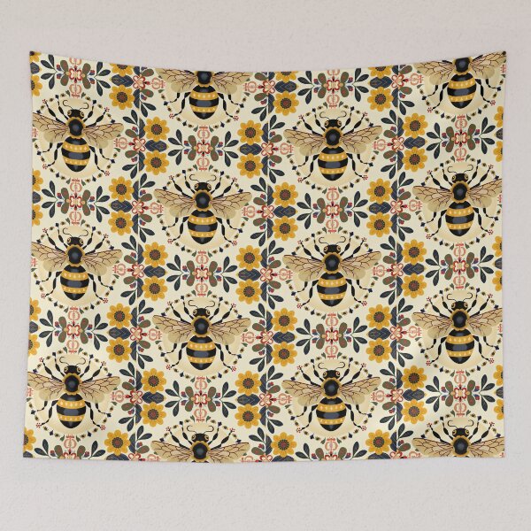 Item preview, Scandinavian Folk Art, Bee With Flowers designed and sold by xiao xuans.