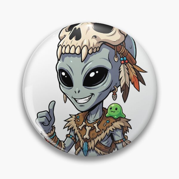 Item preview, Tribal Alien Shaman with Skull Helmet designed and sold by Sunkhung.