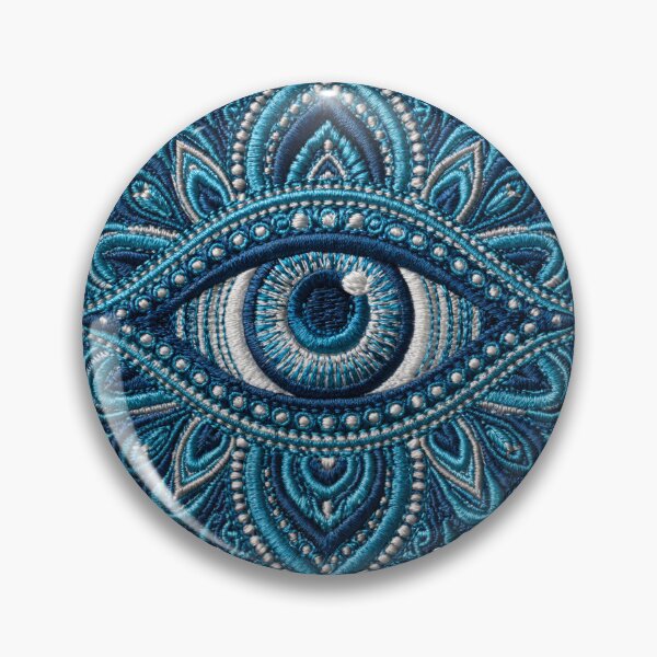 Item preview, Blue Evil Eye Mandala Embroidery designed and sold by MegaNovaArt.