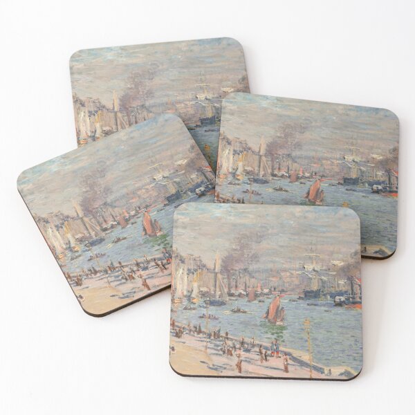 Item preview, Bustling French Harbor with Sailing Ships designed and sold by artofuniverse.