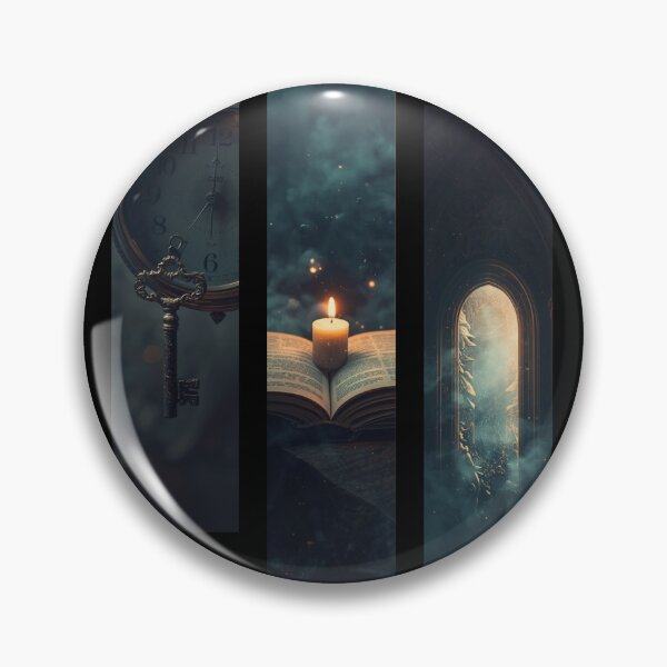 Item preview, Dark Academia Aesthetic — Antique Clock, Candlelit Book & Gothic Arch designed and sold by the-cute-nerd.