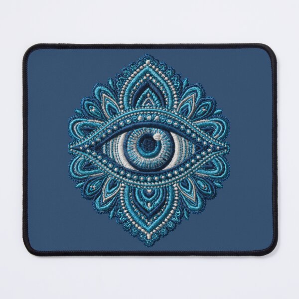 Item preview, Blue Evil Eye Mandala Embroidery designed and sold by MegaNovaArt.