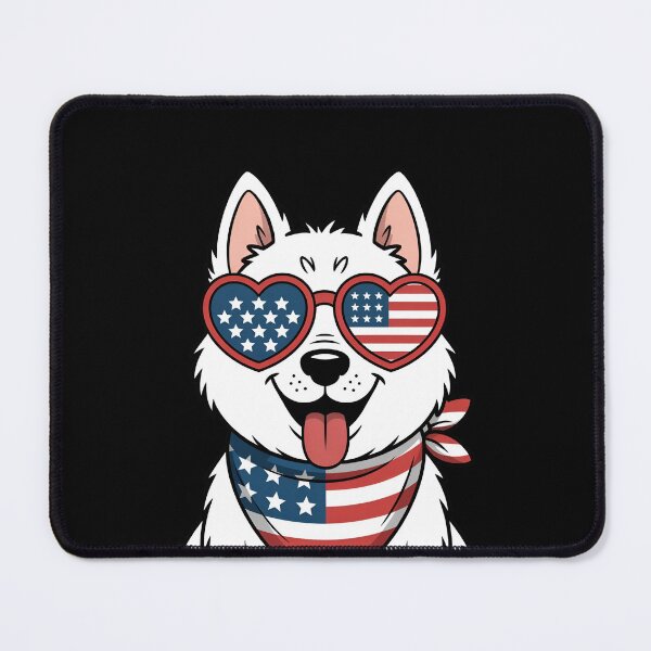 Item preview, Patriotic Dog With Heart‑Shaped American Flag Sunglasses designed and sold by Canvas-Whispers.